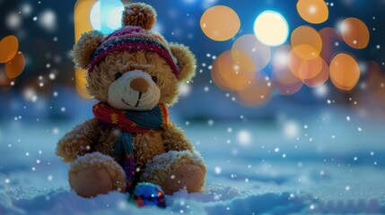 Teddy Bear in Winter Wonderland