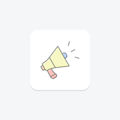 Advertising lineal color icon , vector, pixel perfect, illustrator file