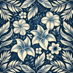 Fototapeta premium Vintage Hawaiian Floral Pattern