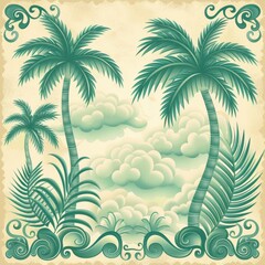 Vintage Palm Trees Illustration