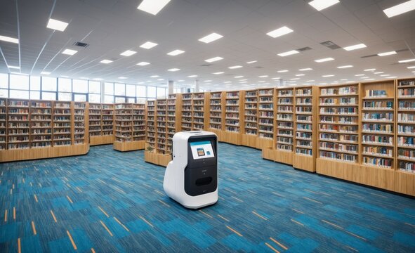 Library with Autonomous Robot Assistant