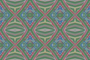 Ethnic abstract beautiful art. Ikat seamless pattern in tribal, folk embroidery, Mexican style. Aztec geometric art ornament print. Design for carpet, wallpaper, clothing, wrapping, fabric.