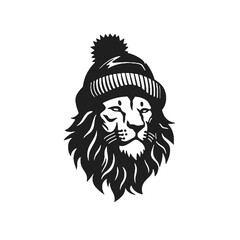 Lion silhouette. isolated on white background. Vector illustration