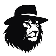 Lion silhouette. isolated on white background. Vector illustration