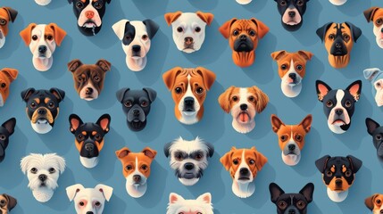 Obraz premium Adorable Doggos in a Delightful Digital Menagerie