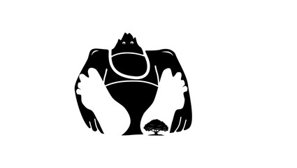 fairytale giant, black isolated silhouette