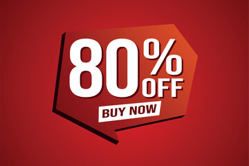 80% eighty percent off buy now poster banner graphic design icon logo sign symbol social media website coupon


