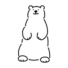 シロクマのシンプルなベクターイラスト　全身