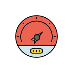 speedo meter color line icon with white background vector stock illustration