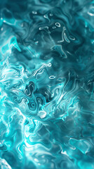 Obraz premium Abstract close-up of swirling turquoise and blue liquid with intricate patterns, capturing fluid motion and vibrant colors.