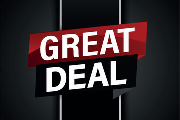 great deal poster banner graphic design icon logo sign symbol social media website coupon

