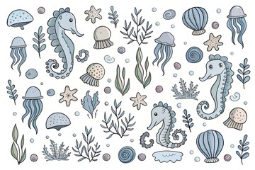 Naklejka premium seamless pattern with fishes