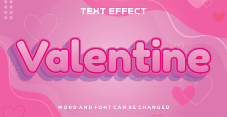 Valentine editable text effect