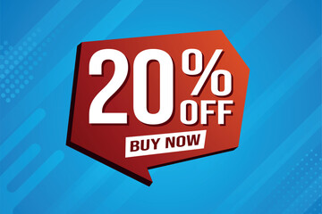 20% twenty percent off buy now poster banner graphic design icon logo sign symbol social media website coupon

