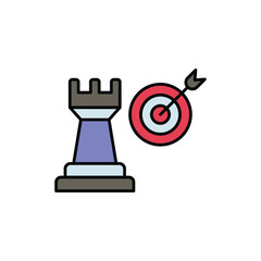 marketing strategy color line icon with white background vector stock illustration