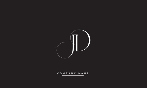JD, DJ, J, D Abstract Letters Logo Monogram
