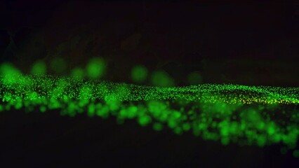 Perfect abstract background. Light streaks with rays.
Abstract glowing waves from particles and energy points magical futuristic hi-tech, abstract background