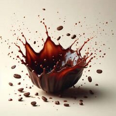 Chocolate splash isolated on white