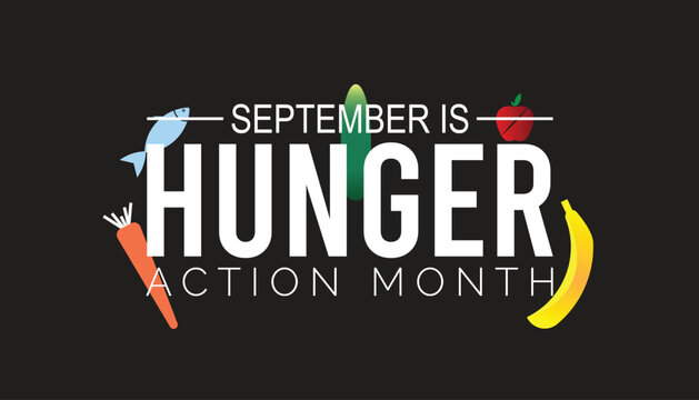 Hunger action month is observed every year on September. banner design template Vector illustration background design.