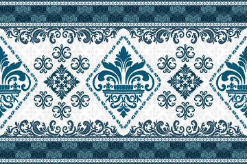 Damask seamless pattern EPS vector,Digital Moroccan,Arabic tale,Islamic pattern,Damask ikat ethnic of paisley and decorative floral branches.Indian motif background,floral embroidery for print,fabric