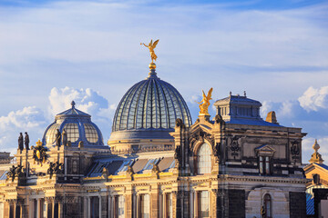 Cityscape - view of the facade of the Dresden Academy of Fine Arts on the Bruhl's Terrace, Dresden,...