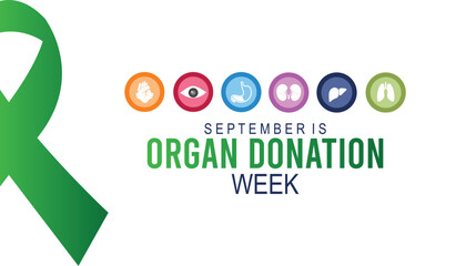 Organ Donation week is observed every year on September. banner design template Vector illustration background design.
