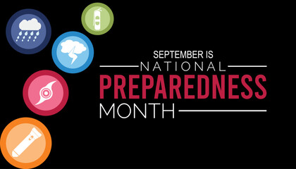 National preparedness month is observed every year on September. banner design template Vector illustration background design.