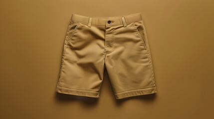 mockup khaki chino shorts, khaki background, Ai generated Images