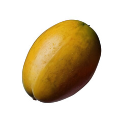 Fresh mango fruit isolated on transparent background, fresh fruit