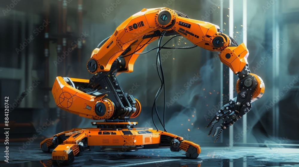 Aufkleber capture the futuristic design of construction robots equipped with ai for adaptive learning and auto