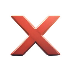 Obraz premium Shiny Red X Sign on Black Surface