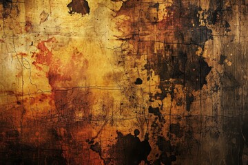 Obraz premium Aged wall covered in chipped paint and rust spots, Grunge Texture Background, Ai generated