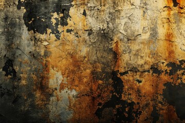 Fototapeta premium Grunge Texture Background, Old, dirty wall showing signs of paint deterioration and rust, Ai generated