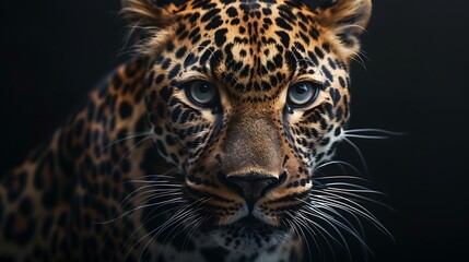 Obraz premium Close-Up Portrait of a Leopard's Face