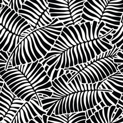 palm leaves seamless pattern.	