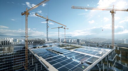 Construction Site with Solar Panels