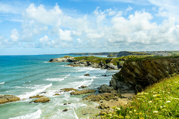 Ein entspannter Strandtag vor der Bucht von St Ives im wunderschönen Cornwall - Vereinigtes...