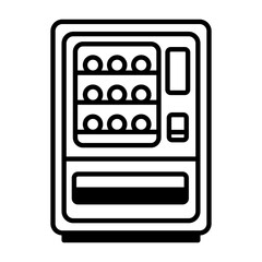 Vending machine icon. Vending machine with snacks and drinks.