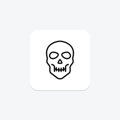 Skull line icon , vector, pixel perfect, illustrator file