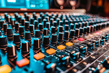 Fototapeta premium Console de studio d'enregistrement