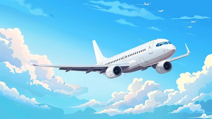 Obraz premium Airplane Flying Above the Clouds