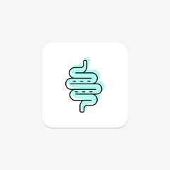 Intestines color shadow thinline icon , vector, pixel perfect, illustrator file