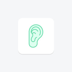 Ears duotone line icon , vector, pixel perfect, illustrator file