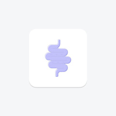 Intestines lineal color icon , vector, pixel perfect, illustrator file