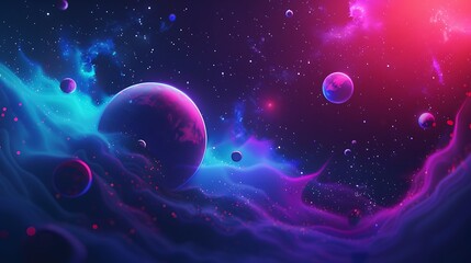 Cosmic Dreamscape: Planets and Nebulae