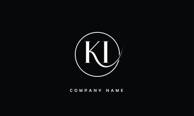 KI, IK, K, I Abstract Letters Logo Monogram