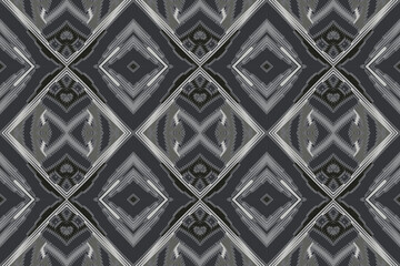 Ethnic abstract beautiful art. Ikat seamless pattern in tribal, folk embroidery, Mexican style. Aztec geometric art ornament print. Design for carpet, wallpaper, clothing, wrapping, fabric.