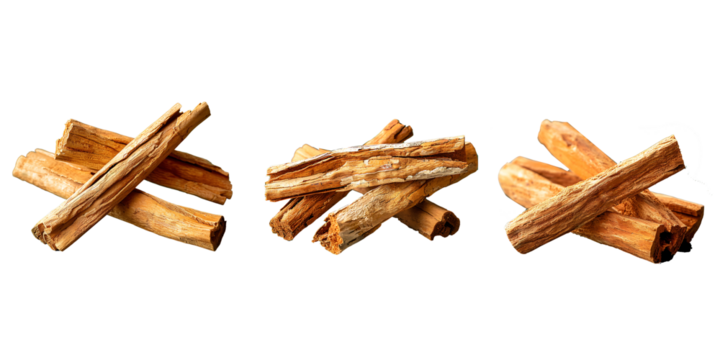 Piece of sandalwood stick on a white background