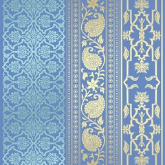 wedding card design, traditional paisley floral pattern , royal India	