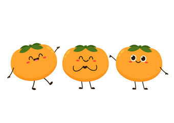 Persimmon cartoon vector. Persimmon on white background.